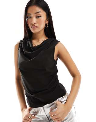 4th & Reckless - Top nero con scollo ad anello