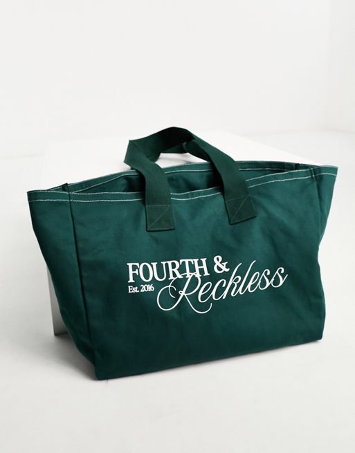 4th & Reckless tote bag in forest green | ASOS
