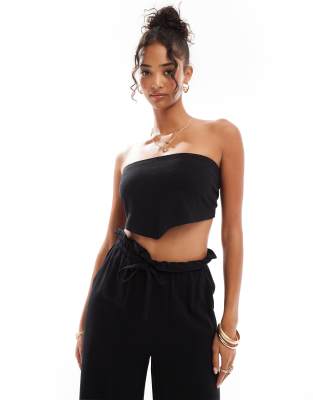 4th & Reckless 4th & Reckless tulum multiway bandeau crop beach top co-ord in black