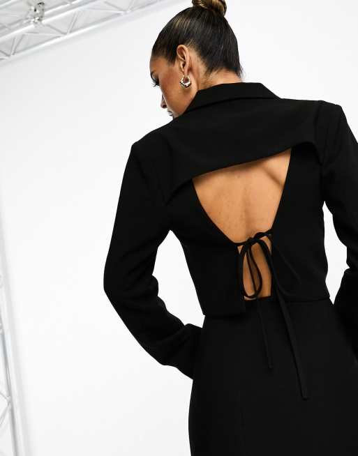 Blazer corto nero elegante hot sale