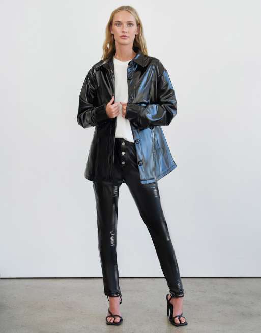 Vinyl leather outlet jacket