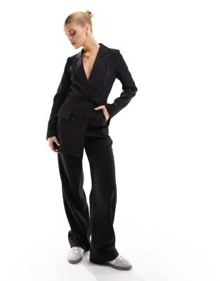 4th & Reckless Webb wide leg pants in black (part of a set)