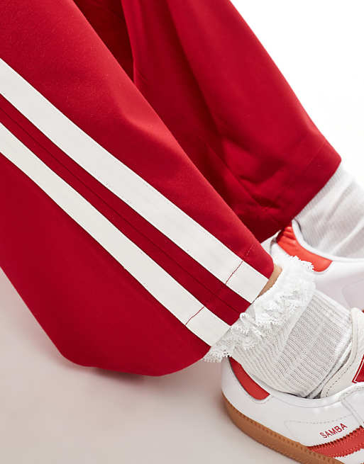 4th & Reckless wide leg side stripe pants in red | ASOS 4th & Reckless wide leg side stripe pants in red | ASOS