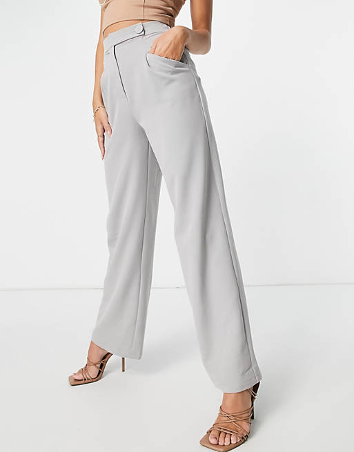 4th & Reckless wide leg trousers in grey