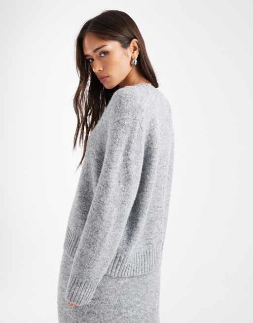 4th & Reckless wool blend longline pocket detail cardigan in gray - part of a set, 4 of 4