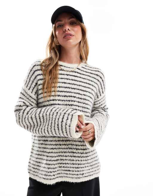 4th & Reckless wool mix textured wide sleeve crew neck
