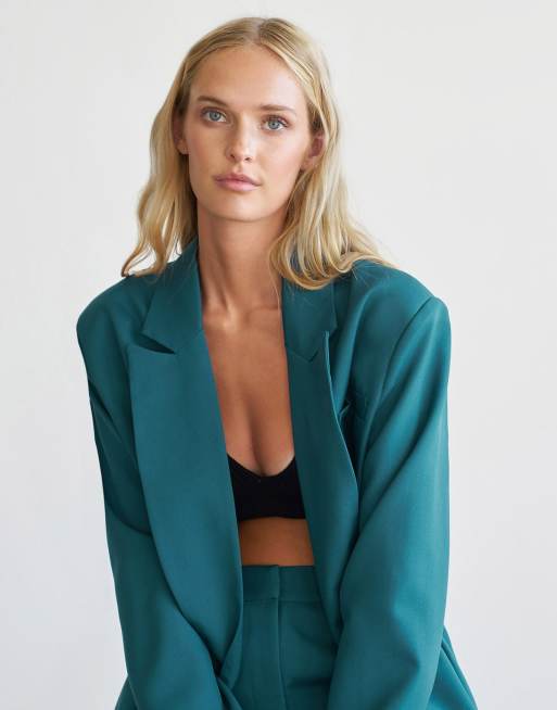 4th & Reckless x Elsa Hosk tailored blazer co ord in teal, 2 of 4