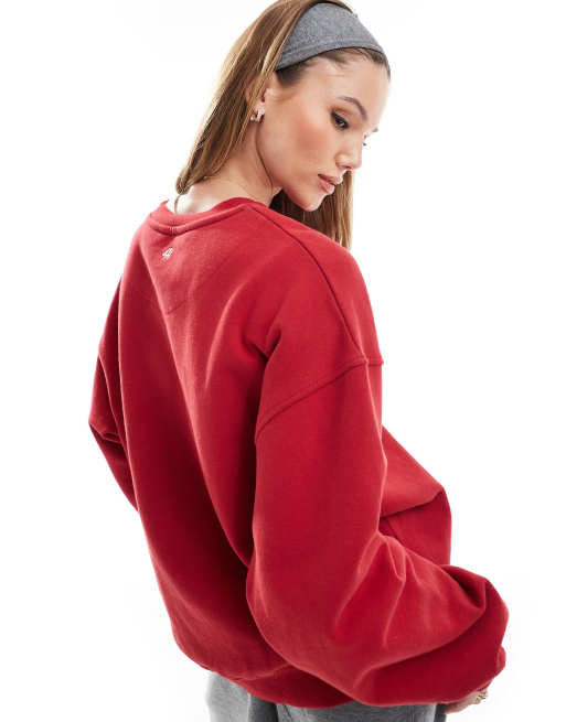 4th & Reckless x Felicia Wedin Apres Ski embroidered logo sweatshirt in red , 4 of 4