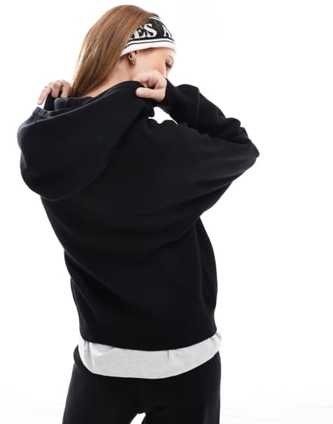 4th & Reckless x Felicia Wedin - Après Ski - Ensemble sweat à capuche et pantalon large en maille avec broderie - Noir - view 1