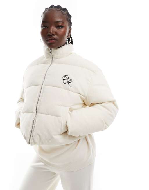 4th & Reckless x Felicia Wedin – Arna – Wattierte Cord-Jacke in Creme , 2 von 4