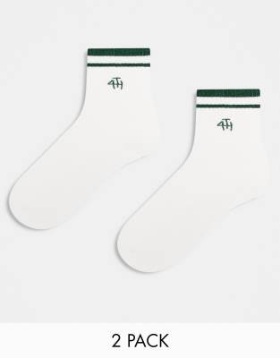  4th & Reckless x Loz Vassallo sport socks in white