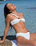 [4th & Reckless] 4th & Reckless x Luana Barron crinkle one shoulder bead detail bikini top in white (part of a set) 8 WHITE