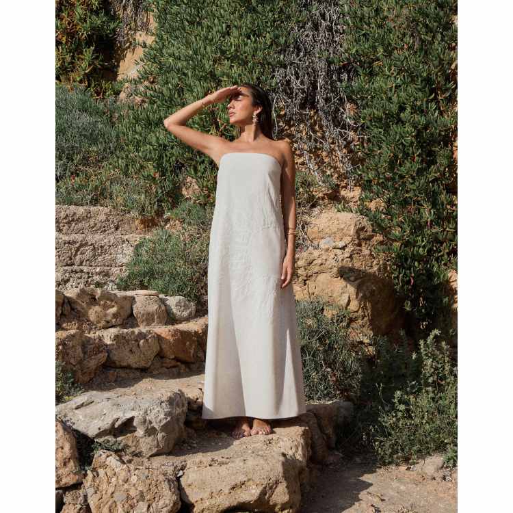 4th & Reckless x Luana Barron linen mix bandeau trapeze sun