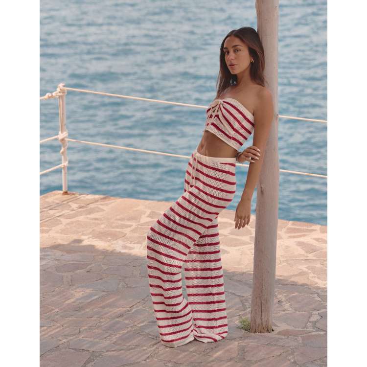 4th & Reckless x Luana Barron lior knit stripe beach pants