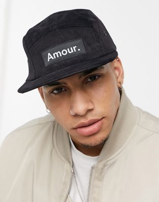 фото 5-панельная вельветовая кепка amour-черный цвет