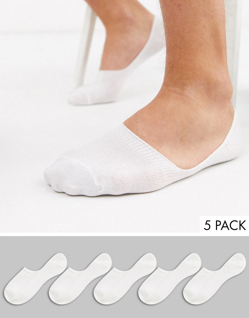 фото 5 пар белых невидимых носков new look-белый