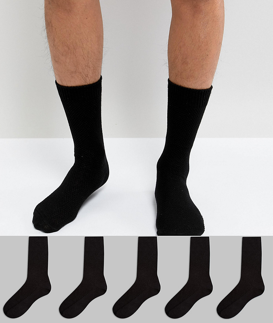 фото 5 пар черных носков asos design-черный