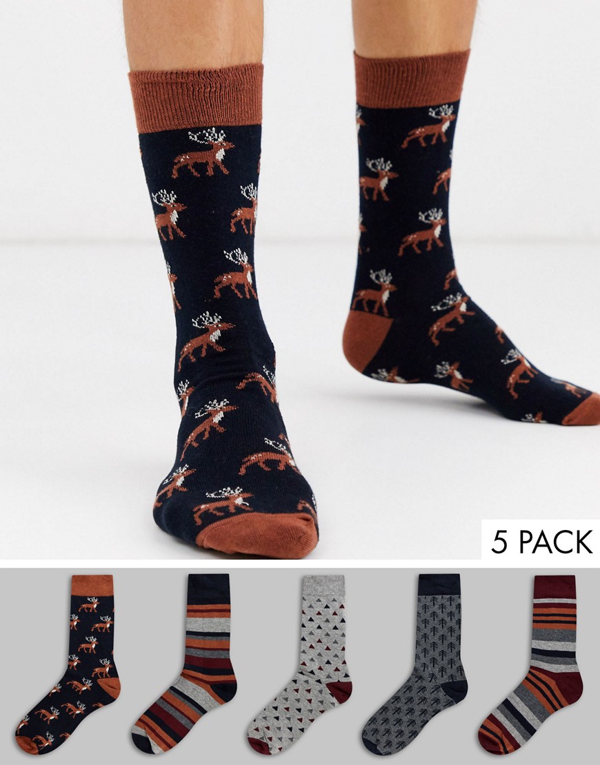 фото 5 пар носков с принтом burton menswear-мульти