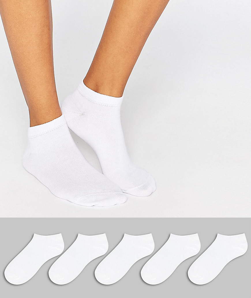 5 пар спортивных носков ASOS DESIGN-Белый