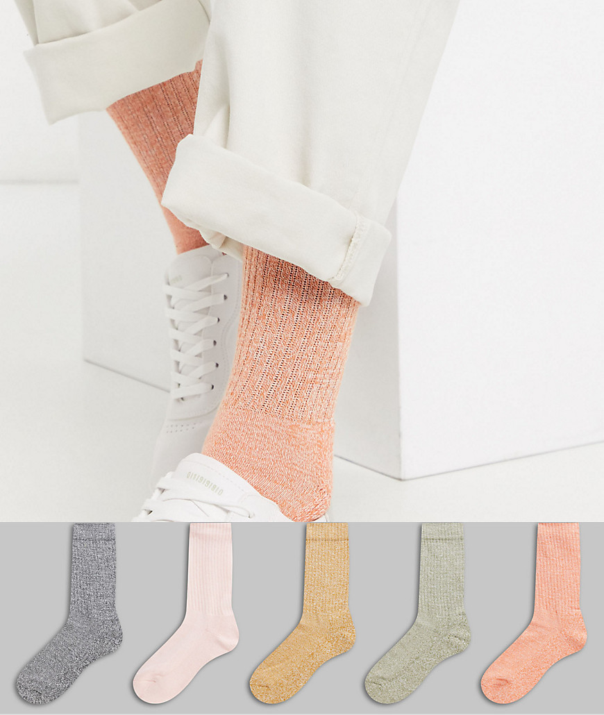 фото 5 пар спортивных носков пастельных оттенков asos design-мульти