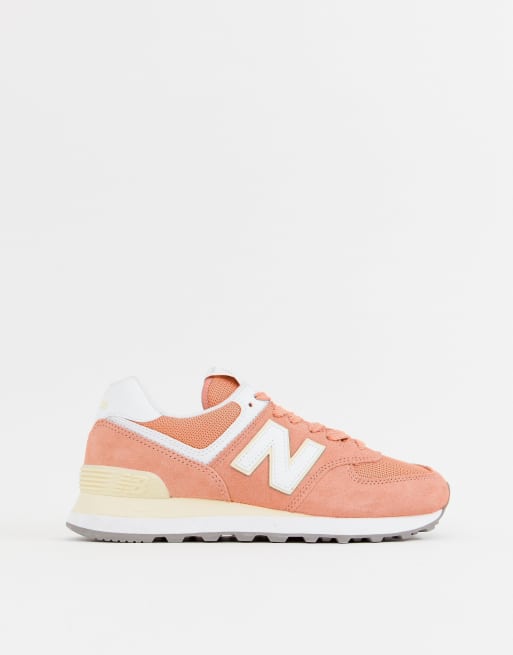 574 Pastel koralfarvede sneakers fra New Balance, 3 af 4