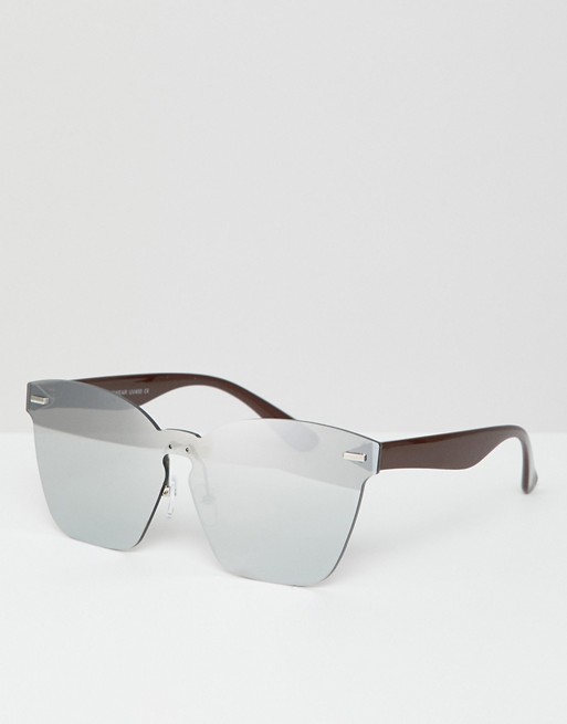 7x Angled Sunglasses With Brown Frame