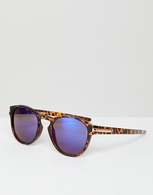7X Animal Print Sunglasses With Blue Lense