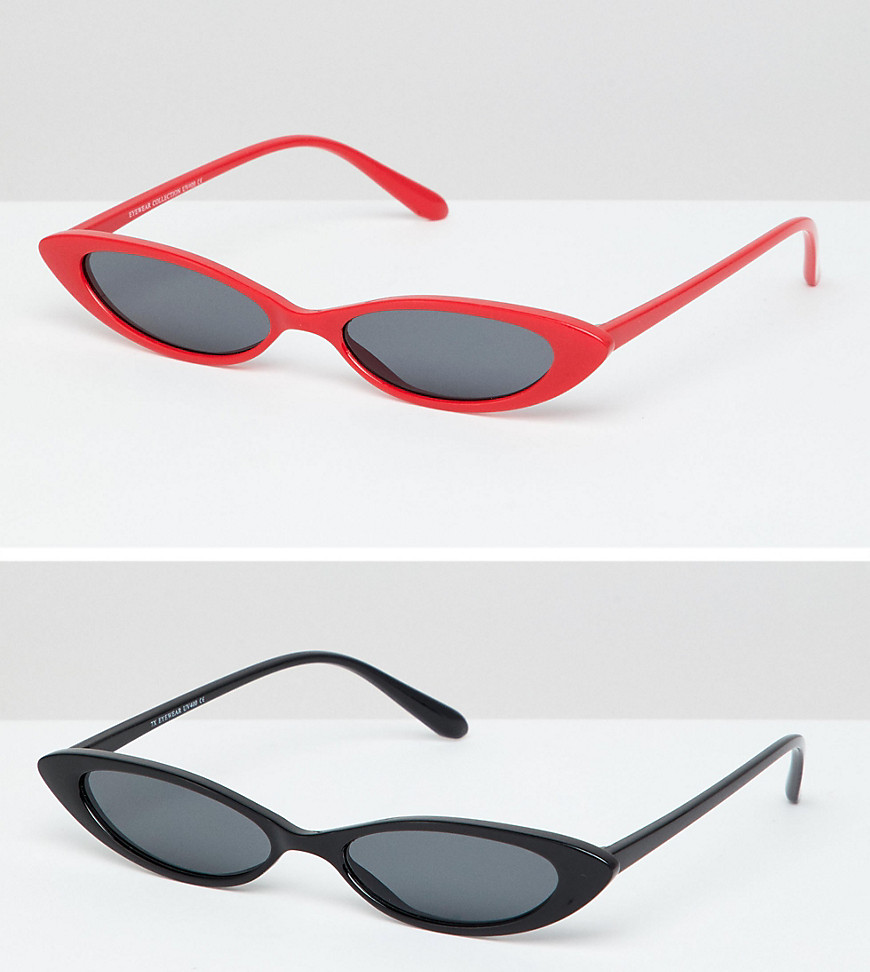 7X - Confezione da 2 occhiali da sole a occhi di gatto-Multicolore