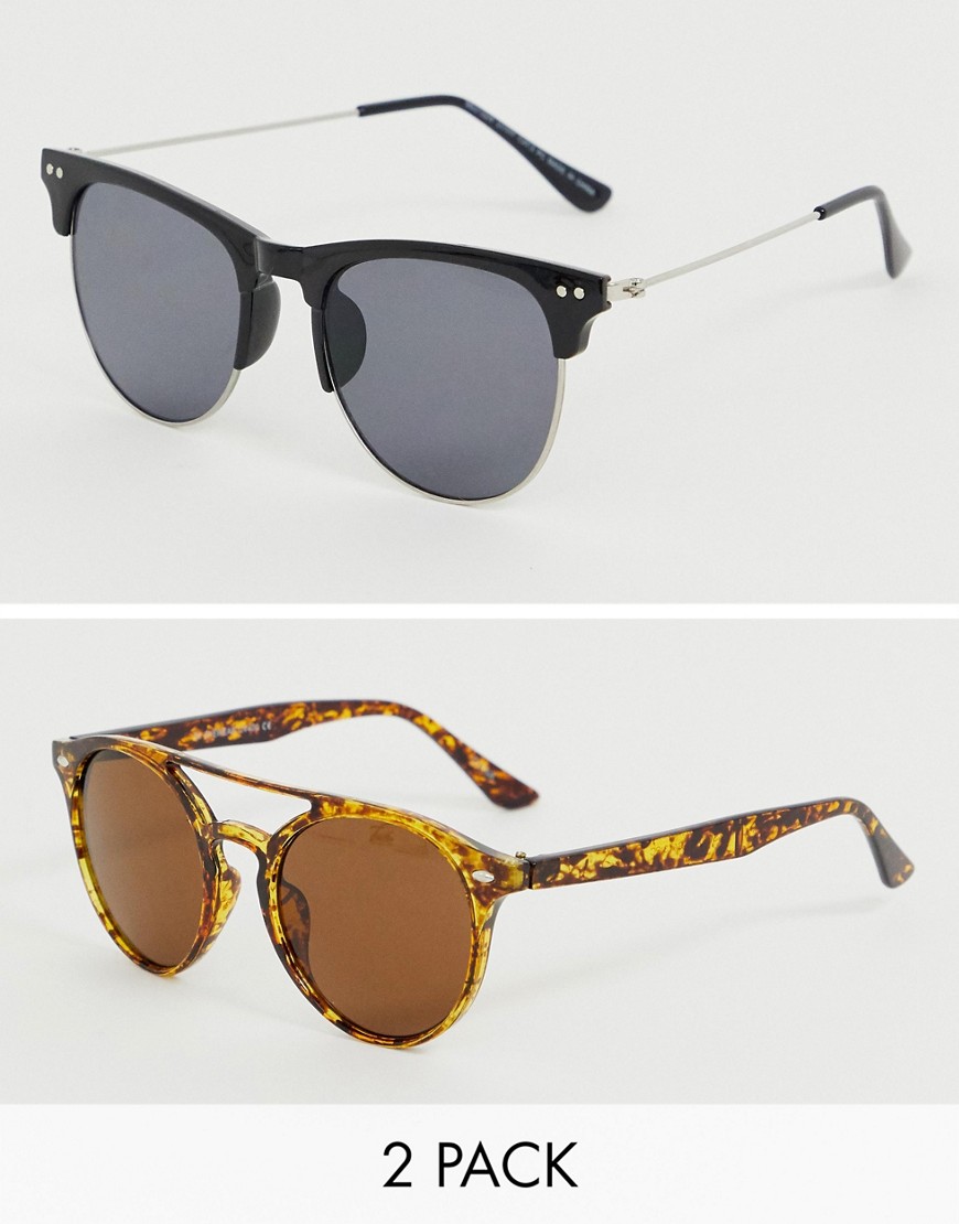 7x - Confezione da due occhiali da sole-Nero