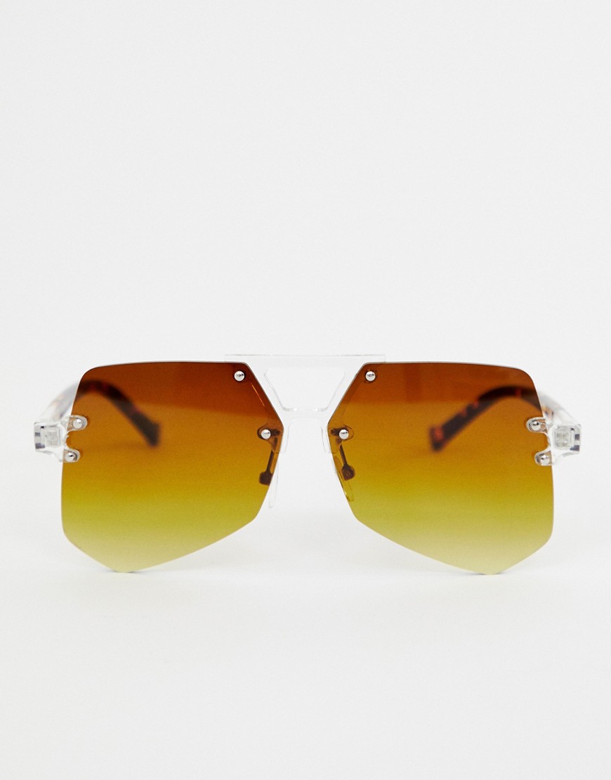 7x - Occhiali da sole a mascherina con lenti nere-Nero