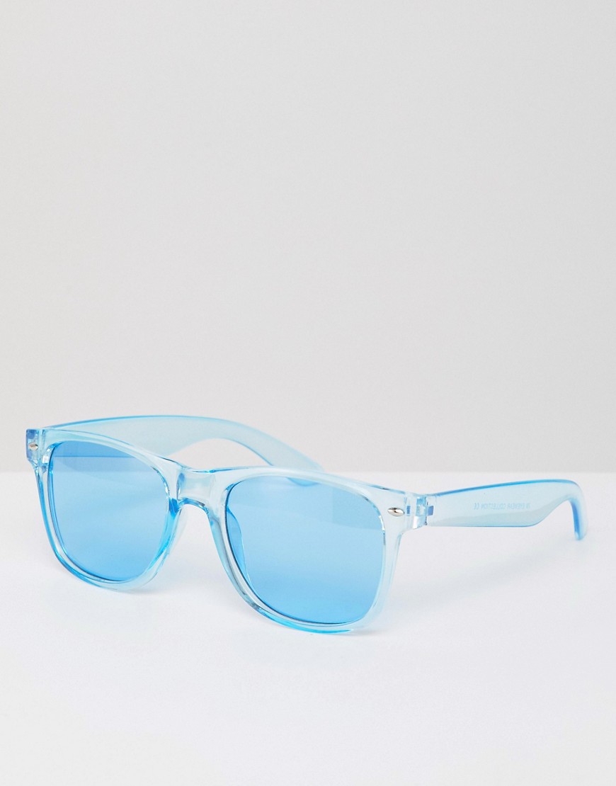 7X - Vierkante zonnebril in blauw