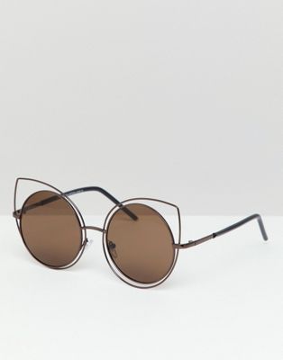 wire frame cat eye sunglasses
