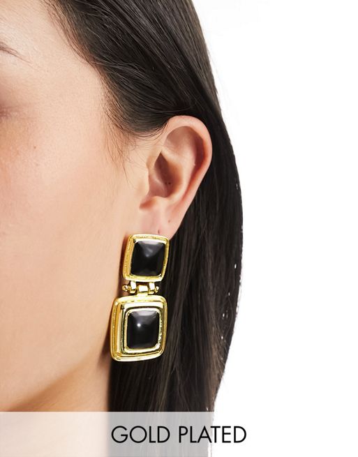  8 Other Reasons 18k gold plated art deco style statement earrings 