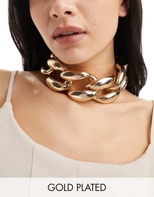 8 Other Reasons 18k gold plated statement chunky necklace 