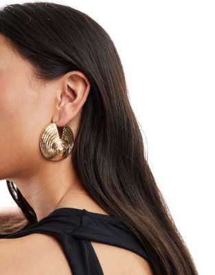 8 Other Reasons 8 Other Reasons 18k gold plated textured chunky hoop earrings