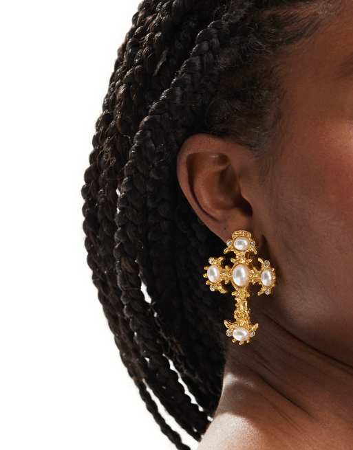 8 Other Reasons – 18k guldpläterade stora korsörhängen , 3 av 4