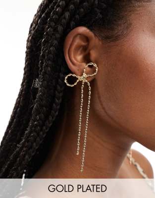 8 Other Reasons bow drop earrings in gold plated