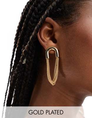 8 Other Reasons chain loop earrings in gold plated