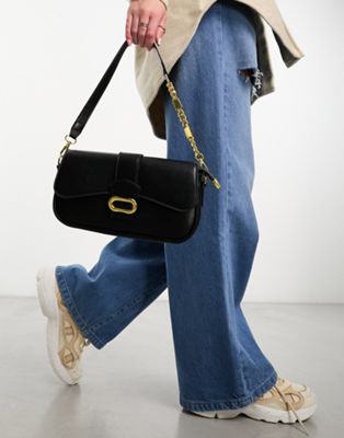 8 Other Reasons chain strap shoulder bag with gold hardware in black