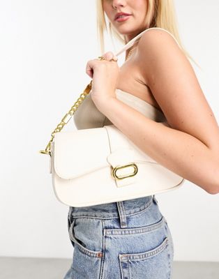 8 Other Reasons chain strap shoulder bag with gold hardware in cream