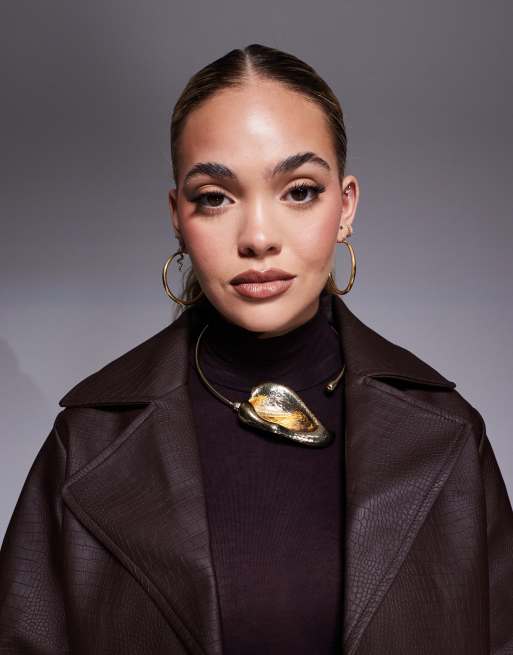 8 Other Reasons - Choker-halskæde med orkidé-design og 18 k guldbelægning, 3 af 3