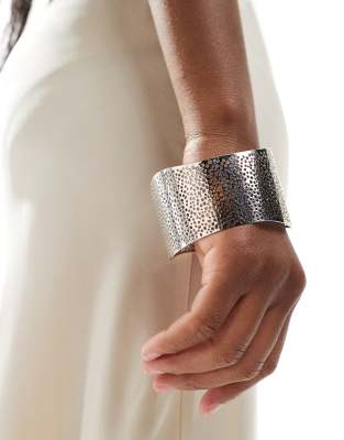 chunky bangle in rhodium plated-Silver