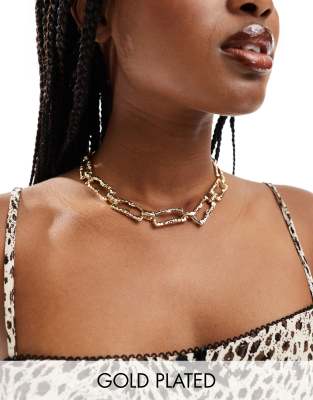 chunky chain necklace in gold plated