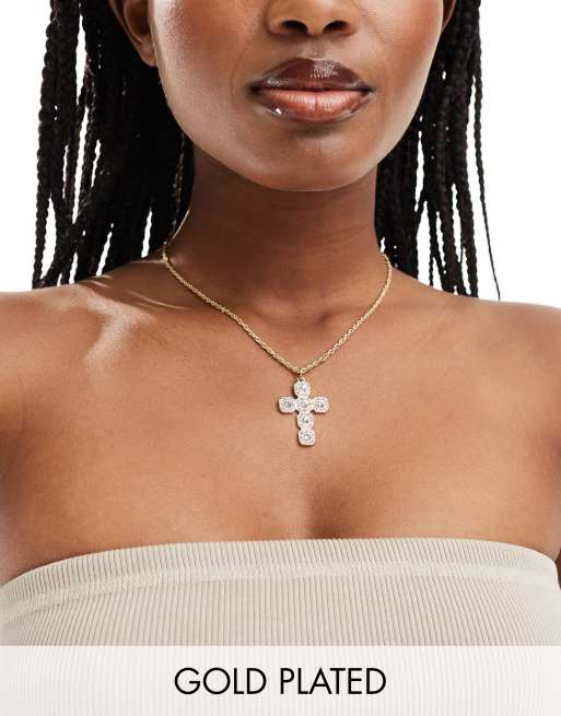 8 Other Reasons - Collier à grosse croix - Plaqué or