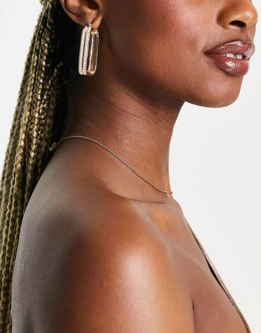 8 Other Reasons - Créoles ovales avec strass - Doré