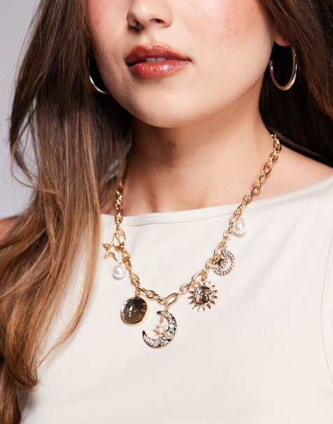 8 Other Reasons - Guldfarvet halskæde med kosmiske vedhæng - view 1