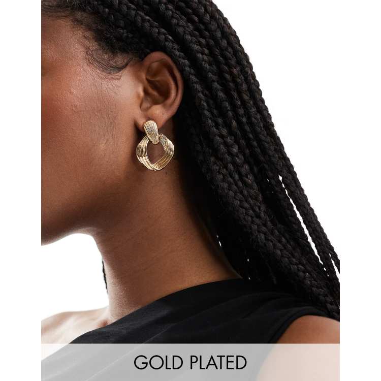 Other Reasons Lonsdale Orecchini stile vintage placcati in