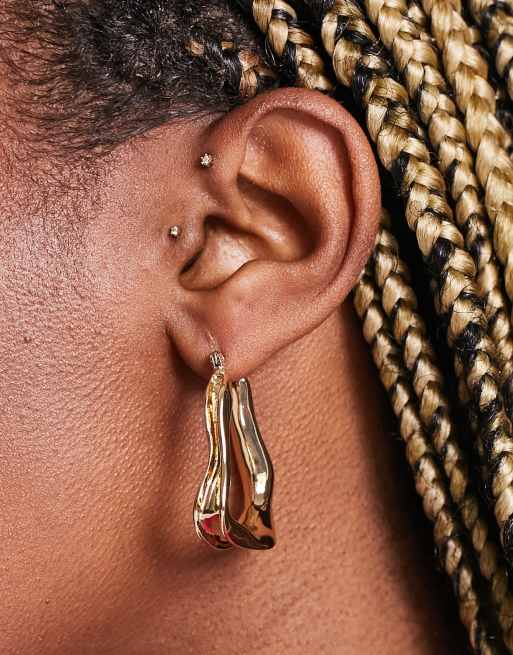 8 Other Reasons molten hoop earrings in gold