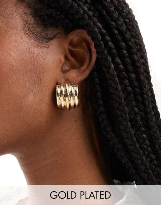 8 Other Reasons - Orecchini ondulati stile vintage placcati oro