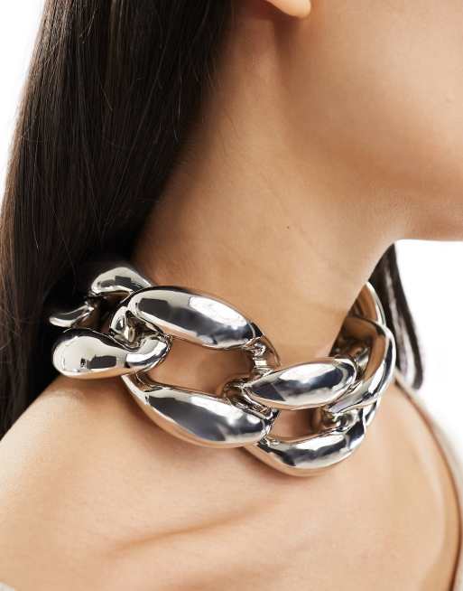 8 Other Reasons - Rhodium-belagt og chunky statement-halskæde , 2 af 4